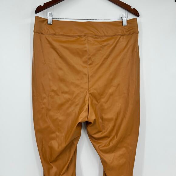 NEW Lane Bryant plus size pull on Faux Leather Leggings in Cathay spice Size 16 - Picture 6 of 9